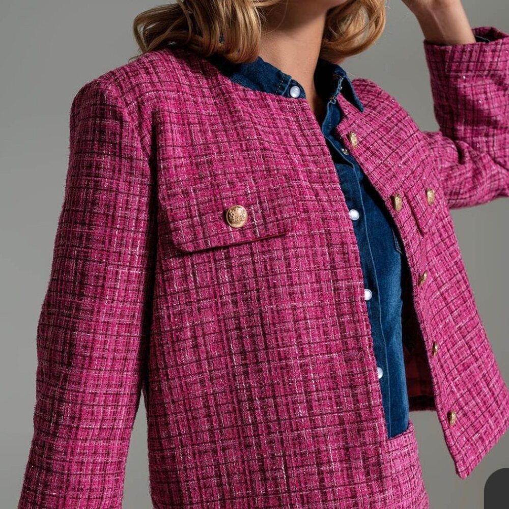 Pink Tweed Jacket by Q2